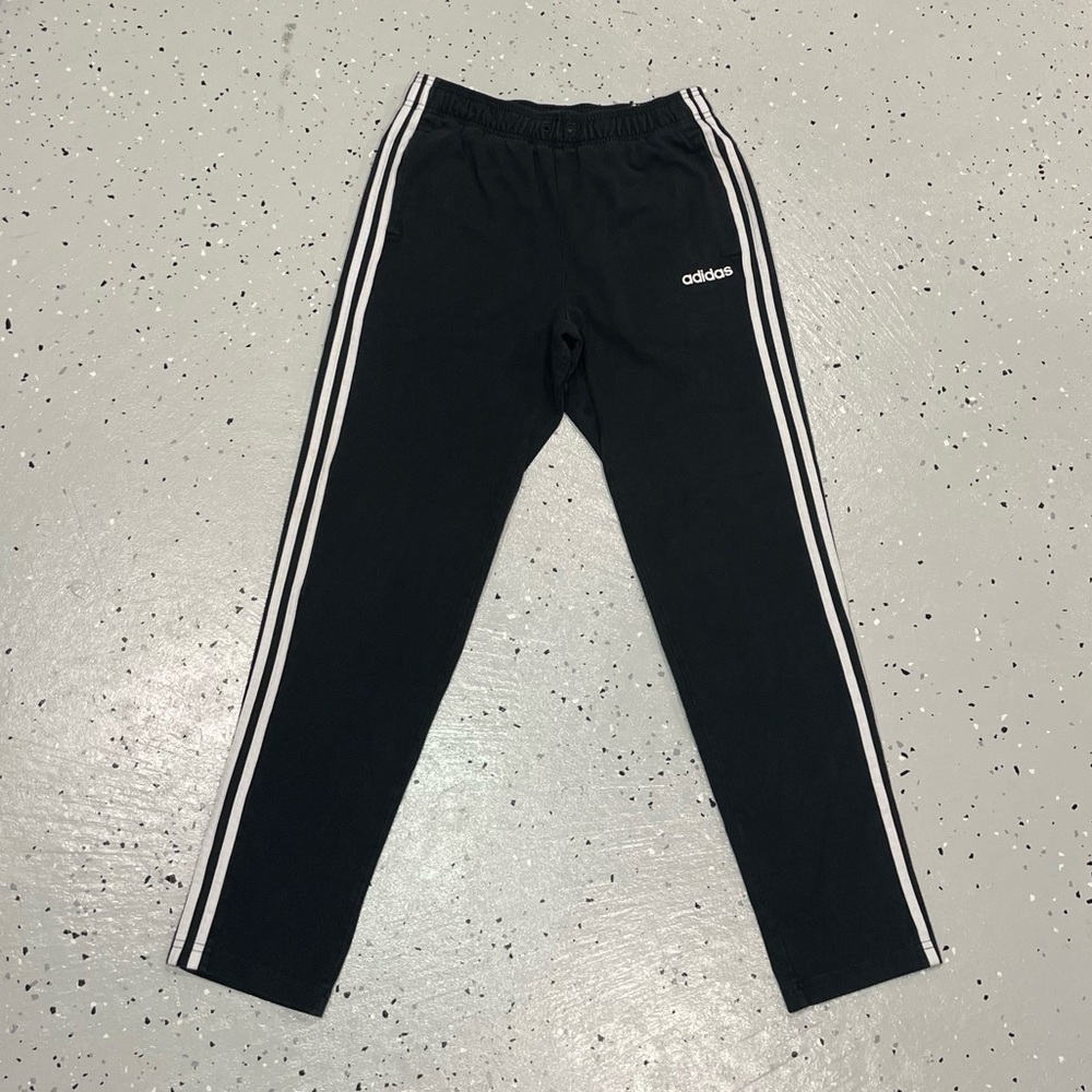 Adidas Striped Sweatpants Unisex Size Medium Black White